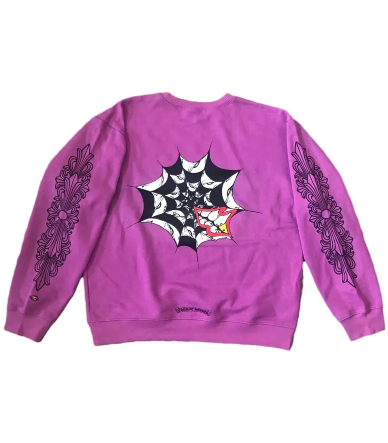 Chrome Hearts Matty Boy Spider Web Sweatshirt – Purple